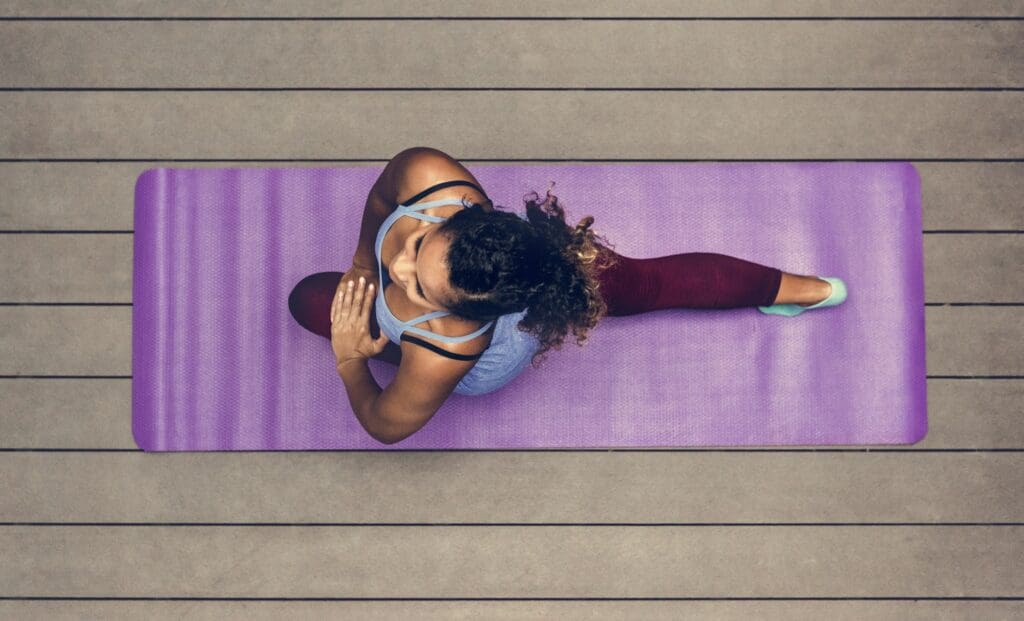 Healthy woman doing yoga