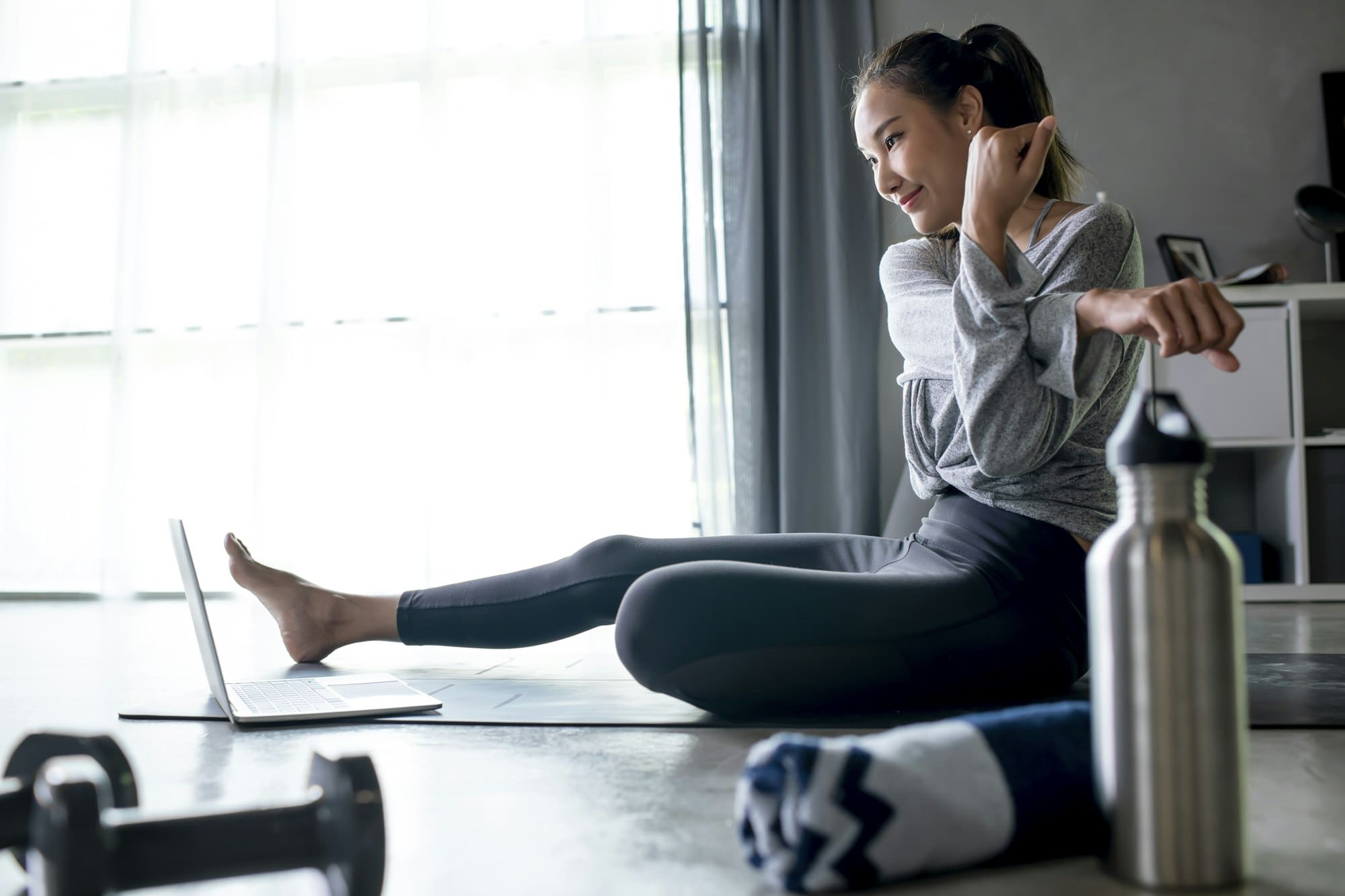 Woman exercise at home